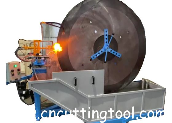 Automatic flame saw blade hardening machine for saw blade tooth tip