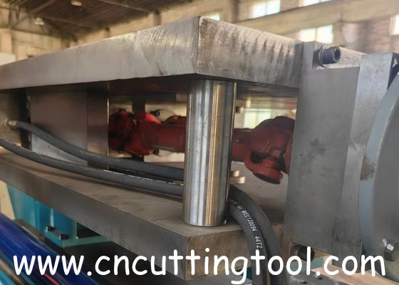 Hydraulic configuration diamond saw blade tension machine for inspection