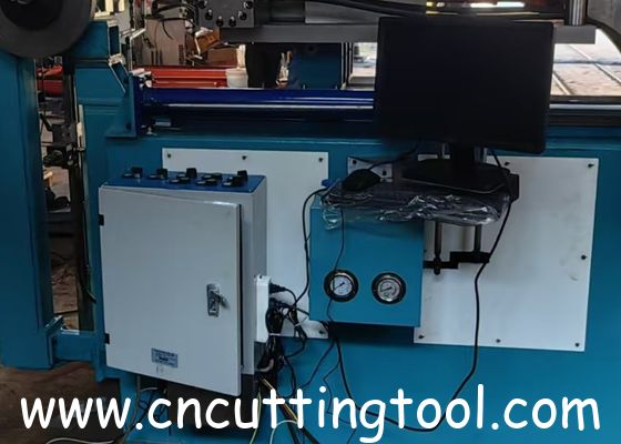 Hydraulic control rolling and tension machine for saw blade test