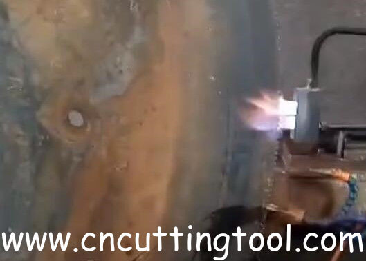 Saw blade tooth tip hardness increase flame hardening machine
